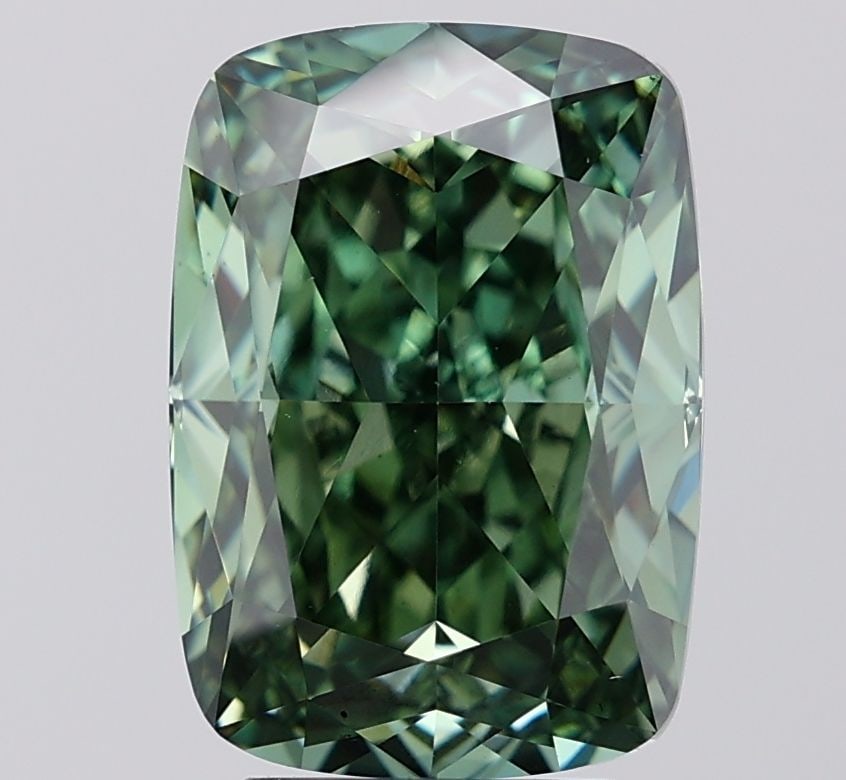 Loose Diamond - CUSHION MODIFIED 6.0ct Fancy Vivid Green VS1: Loose Diamond - CUSHION MODIFIED 6.0ct Fancy Vivid Green VS1 Source: This is a real non-mined Diamond that has been grown in a lab Shape: CUSHION MODIFIED Carats: 6.0 Color: Fancy Vivid Green Certific