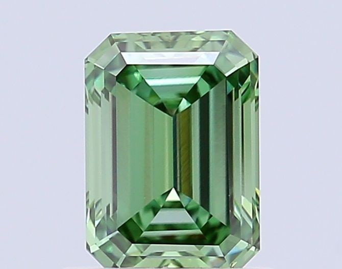 Loose Diamond - EMERALD 1.0ct Fancy Vivid Green VVS1: Loose Diamond - EMERALD 1.0ct Fancy Vivid Green VVS1 Source: This is a real non-mined Diamond that has been grown in a lab Shape: EMERALD Carats: 1.0 Color: Fancy Vivid Green Certification: IGI Video:
