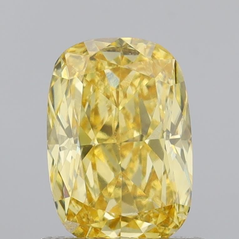 Loose Diamond - CUSHION MODIFIED 0.83ct Fancy Intense Yellow VS2: Loose Diamond - CUSHION MODIFIED 0.83ct Fancy Intense Yellow VS2 Source: This is a real non-mined Diamond that has been grown in a lab Shape: CUSHION MODIFIED Carats: 0.83 Color: Fancy Intense Yellow 