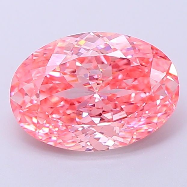 Loose Diamond - OVAL 2.18ct Fancy Vivid Pink VS1: Loose Diamond - OVAL 2.18ct Fancy Vivid Pink VS1 Source: This is a real non-mined Diamond that has been grown in a lab Shape: OVAL Carats: 2.18 Color: Fancy Vivid Pink Certification: IGI Video: