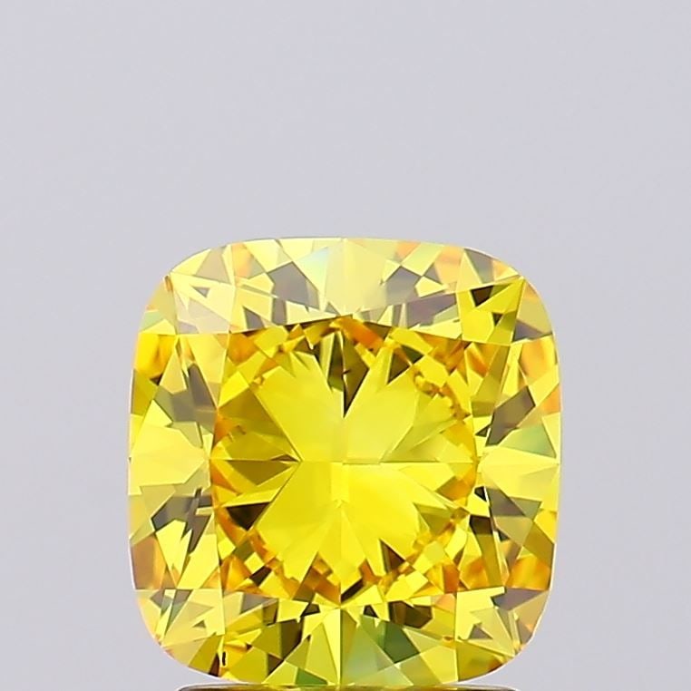 Loose Diamond - CUSHION BRILLIANT 2.09ct Fancy Vivid Yellow VS1: Loose Diamond - CUSHION BRILLIANT 2.09ct Fancy Vivid Yellow VS1 Source: This is a real non-mined Diamond that has been grown in a lab Shape: CUSHION BRILLIANT Carats: 2.09 Color: Fancy Vivid Yellow Ce