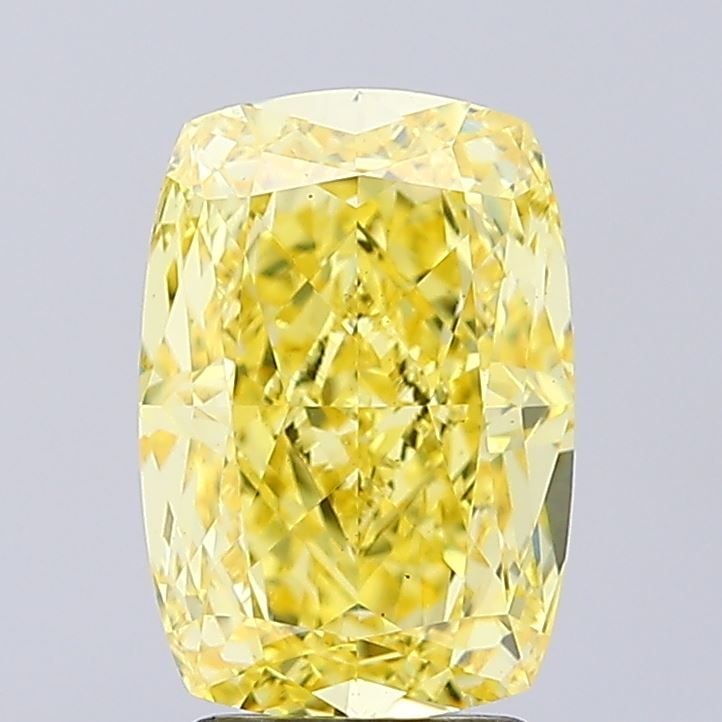 Loose Diamond - CUSHION MODIFIED 3.53ct Fancy Vivid Yellow VS1: Loose Diamond - CUSHION MODIFIED 3.53ct Fancy Vivid Yellow VS1 Source: This is a real non-mined Diamond that has been grown in a lab Shape: CUSHION MODIFIED Carats: 3.53 Color: Fancy Vivid Yellow Cert