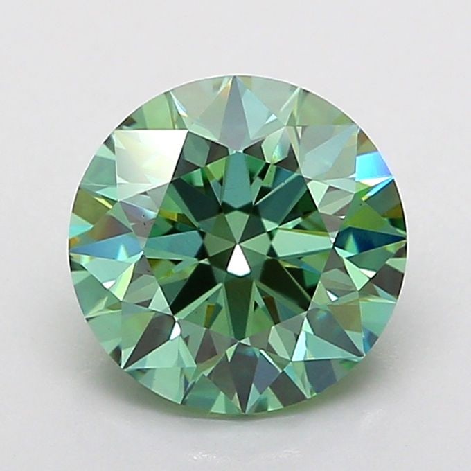 Ideal Loose Diamond - ROUND 2.0ct Fancy Vivid Green VS1: Ideal Loose Diamond - ROUND 2.0ct Fancy Vivid Green VS1 Source: This is a real non-mined Diamond that has been grown in a lab Shape: ROUND Carats: 2.0 Color: Fancy Vivid Green Certification: IGI Video