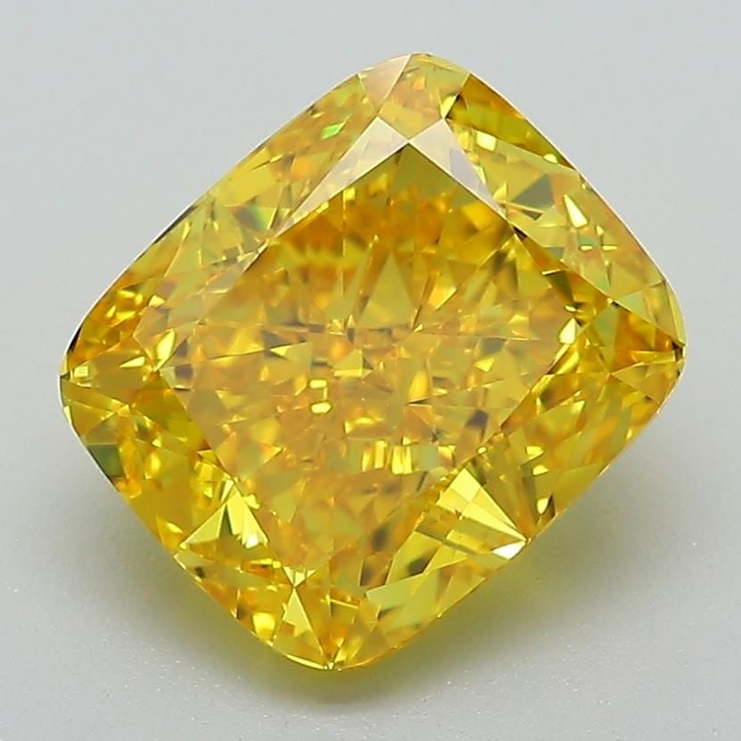 Loose Diamond - CUSHION MODIFIED 3.08ct Fancy Vivid Yellow VS1: Loose Diamond - CUSHION MODIFIED 3.08ct Fancy Vivid Yellow VS1 Source: This is a real non-mined Diamond that has been grown in a lab Shape: CUSHION MODIFIED Carats: 3.08 Color: Fancy Vivid Yellow Cert