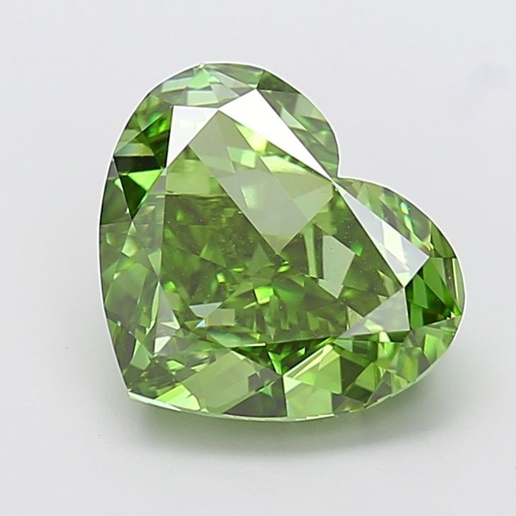Loose Diamond - HEART 5.02ct Fancy Vivid Green VVS2: Loose Diamond - HEART 5.02ct Fancy Vivid Green VVS2 Source: This is a real non-mined Diamond that has been grown in a lab Shape: HEART Carats: 5.02 Color: Fancy Vivid Green Certification: IGI Video:
