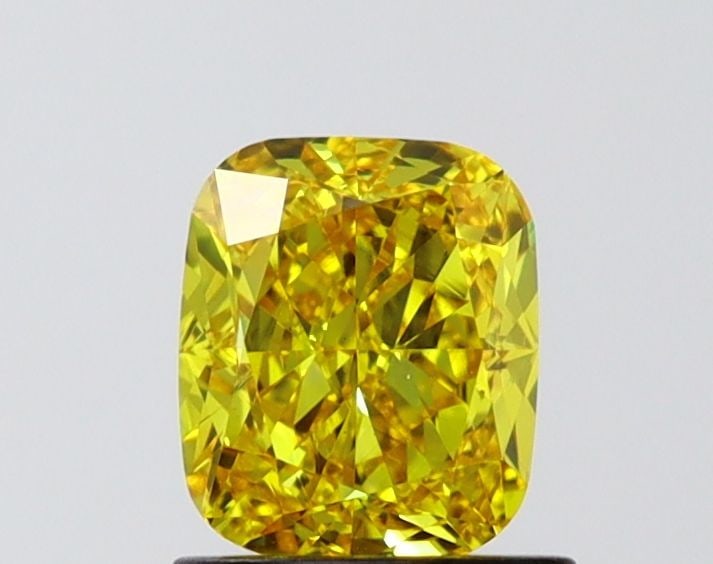 Loose Diamond - CUSHION MODIFIED 1.09ct Fancy Vivid Yellow VVS2: Loose Diamond - CUSHION MODIFIED 1.09ct Fancy Vivid Yellow VVS2 Source: This is a real non-mined Diamond that has been grown in a lab Shape: CUSHION MODIFIED Carats: 1.09 Color: Fancy Vivid Yellow Cer