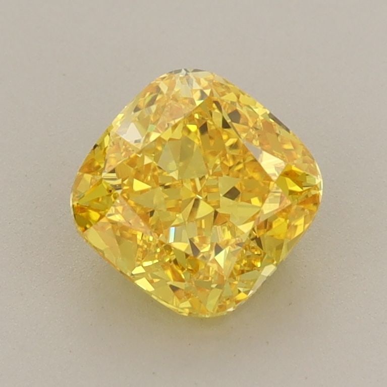 Loose Diamond - CUSHION MODIFIED 1.27ct Fancy Vivid Yellow VVS2: Loose Diamond - CUSHION MODIFIED 1.27ct Fancy Vivid Yellow VVS2 Source: This is a real non-mined Diamond that has been grown in a lab Shape: CUSHION MODIFIED Carats: 1.27 Color: Fancy Vivid Yellow Cer