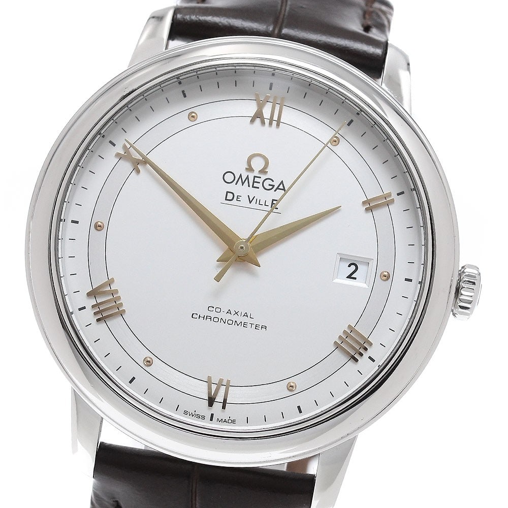 OMEGA De Ville Prestige 424.13.40.20.02.002 Automatic Date Watch: OMEGA De Ville Prestige 424.13.40.20.02.002 Automatic Date Watch Omega De Ville Prestige Date Co-Axial automatic wristwatch for men. This stainless steel watch features a silver dial, date display, an