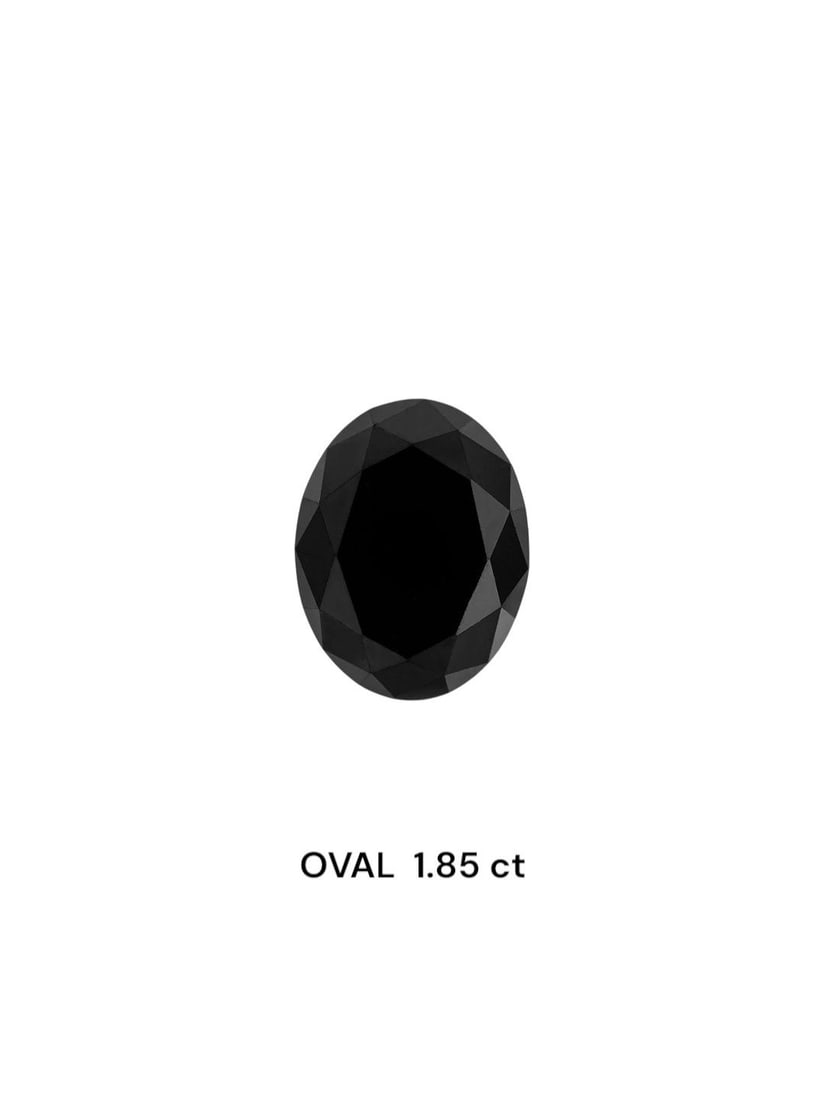Loose Diamond - OVAL 1.85ct Black: Loose Diamond - OVAL 1.85ct Black Source: Natural Shape: OVAL Carats: 1.85 Color: Black Certification: IGI Video:
