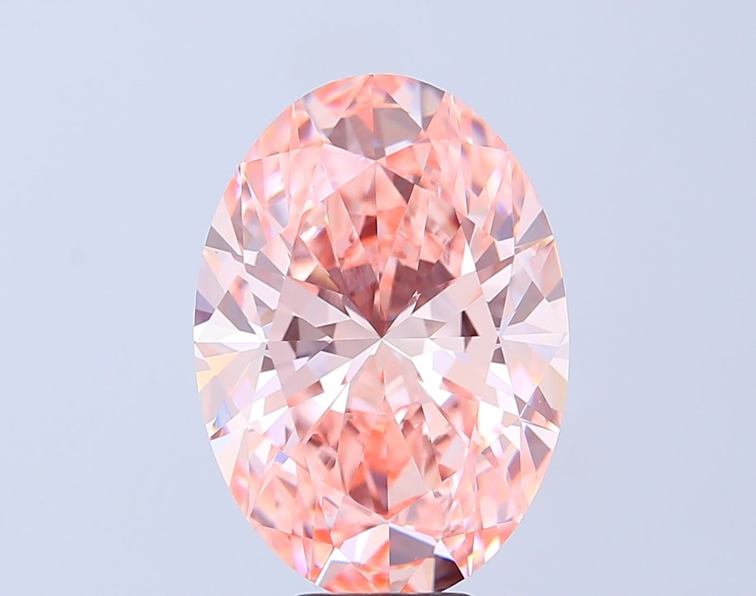 Loose Diamond - OVAL 8.09ct Fancy Vivid Pink VVS2: Loose Diamond - OVAL 8.09ct Fancy Vivid Pink VVS2 Source: This is a real non-mined Diamond that has been grown in a lab Shape: OVAL Carats: 8.09 Color: Fancy Vivid Pink Certification: IGI Video: