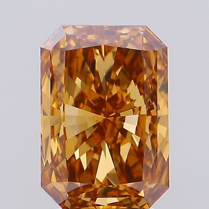 Loose Diamond - RADIANT 3.28ct Fancy Orangey Brown VVS2: Loose Diamond - RADIANT 3.28ct Fancy Orangey Brown VVS2 Source: This is a real non-mined Diamond that has been grown in a lab Shape: RADIANT Carats: 3.28 Color: Fancy Orangey Brown Certification: IGI 