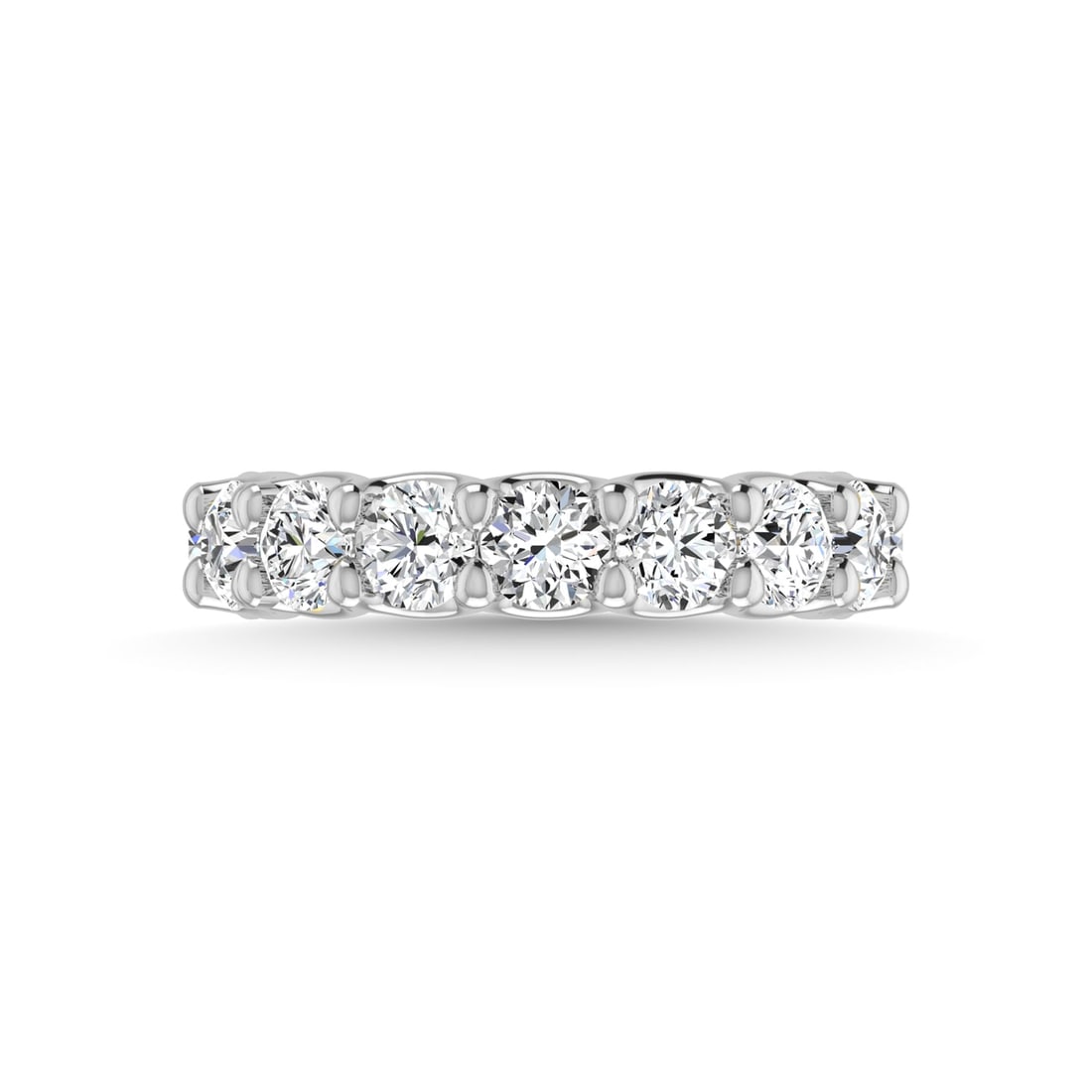 14K White Gold Lab Grown Diamond 5 7/8 Ct.Tw. Round Shape Three Forth Way wedding Band (size 6.5) (1 of 4)