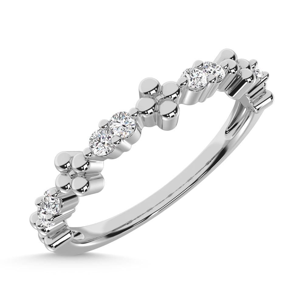 14K White Gold Diamond 1/6 Ct.Tw. Stackable Ring - 3