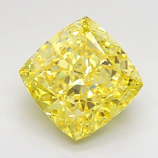 Loose Diamond - CUSHION MODIFIED 2.03ct Fancy Intense Yellow VS1: Loose Diamond - CUSHION MODIFIED 2.03ct Fancy Intense Yellow VS1 Source: This is a real non-mined Diamond that has been grown in a lab Shape: CUSHION MODIFIED Carats: 2.03 Color: Fancy Intense Yellow 