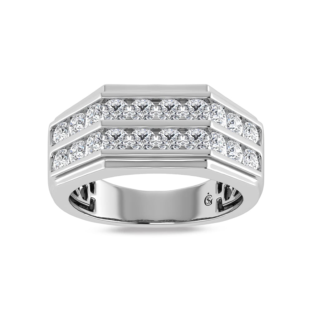 10K White Gold Lab Grown Diamond 1 Ct.Tw. Mens Band (1 of 4)