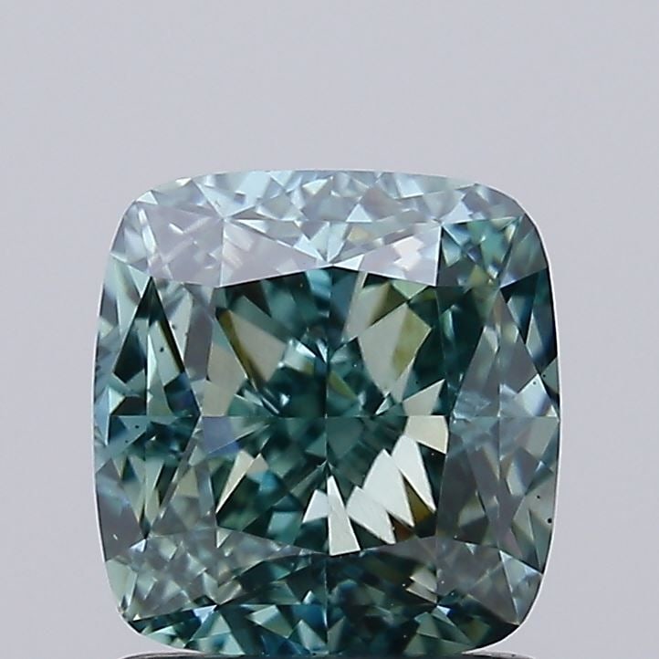 Loose Diamond - CUSHION MODIFIED 1.46ct Fancy Vivid Green VS1: Loose Diamond - CUSHION MODIFIED 1.46ct Fancy Vivid Green VS1 Source: This is a real non-mined Diamond that has been grown in a lab Shape: CUSHION MODIFIED Carats: 1.46 Color: Fancy Vivid Green