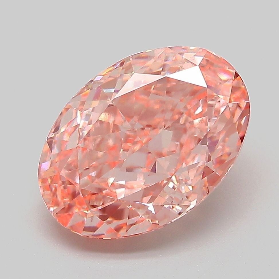 Loose Diamond - OVAL 3.93ct Fancy Vivid Pink VS1: Loose Diamond - OVAL 3.93ct Fancy Vivid Pink VS1 Source: This is a real non-mined Diamond that has been grown in a lab Shape: OVAL Carats: 3.93 Color: Fancy Vivid Pink Certification: IGI The Diamond D
