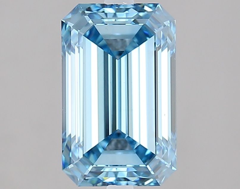 Loose Diamond - EMERALD 2.02ct Fancy Vivid Blue VVS2: Loose Diamond - EMERALD 2.02ct Fancy Vivid Blue VVS2 Source: This is a real non-mined Diamond that has been grown in a lab Shape: EMERALD Carats: 2.02 Color: Fancy Vivid Blue Certification: IGI