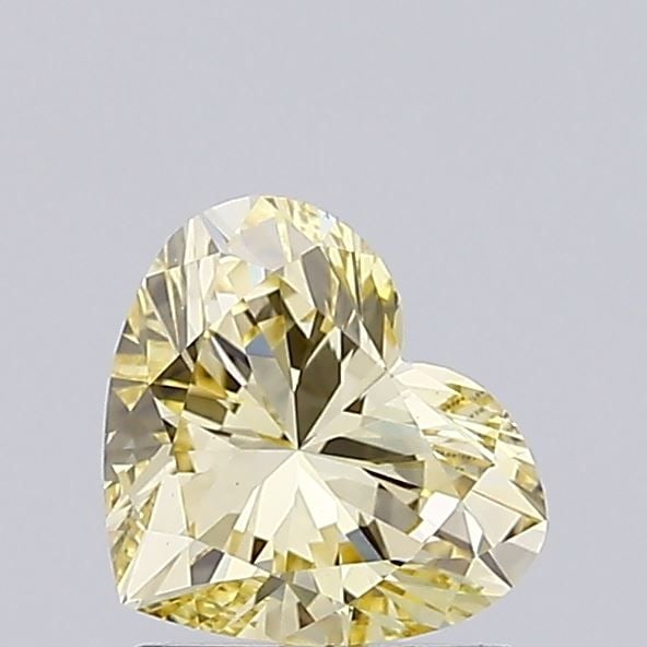Loose Diamond - HEART 1.01ct Fancy Light Yellow VVS2: Loose Diamond - HEART 1.01ct Fancy Light Yellow VVS2 Source: This is a real non-mined Diamond that has been grown in a lab Shape: HEART Carats: 1.01 Color: Fancy Light Yellow Certification: IGI Video: