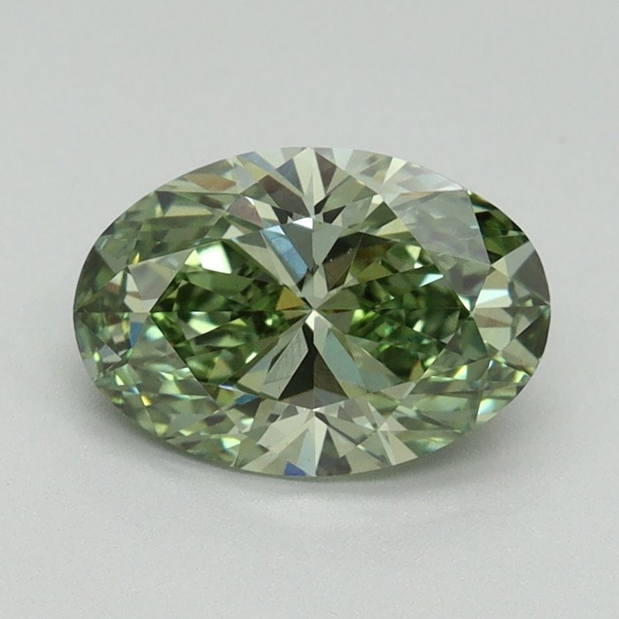 Loose Diamond - OVAL 1.51ct Fancy Vivid Green VS1: Loose Diamond - OVAL 1.51ct Fancy Vivid Green VS1 Source: This is a real non-mined Diamond that has been grown in a lab Shape: OVAL Carats: 1.51 Color: Fancy Vivid Green Certification: IGI Video: