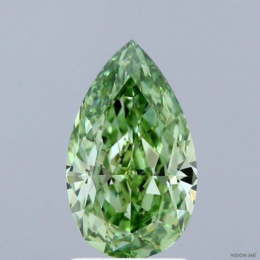 Loose Diamond - PEAR 2.09ct Fancy Vivid Green VVS2: Loose Diamond - PEAR 2.09ct Fancy Vivid Green VVS2 Source: This is a real non-mined Diamond that has been grown in a lab Shape: PEAR Carats: 2.09 Color: Fancy Vivid Green Certification: IGI Video:
