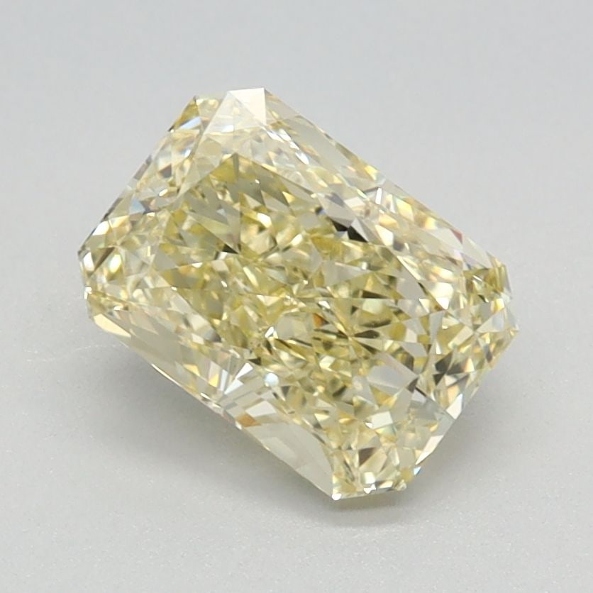 Loose Diamond - RADIANT 1.26ct Fancy Light Yellow VS1: Loose Diamond - RADIANT 1.26ct Fancy Light Yellow VS1 Source: This is a real non-mined Diamond that has been grown in a lab Shape: RADIANT Carats: 1.26 Color: Fancy Light Yellow Certification: IGI Vid