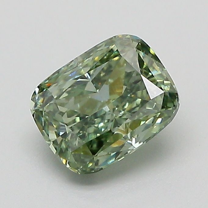 Loose Diamond - CUSHION MODIFIED 1.04ct Fancy Vivid Green VS1: Loose Diamond - CUSHION MODIFIED 1.04ct Fancy Vivid Green VS1 Source: This is a real non-mined Diamond that has been grown in a lab Shape: CUSHION MODIFIED Carats: 1.04 Color: Fancy Vivid Green Certif