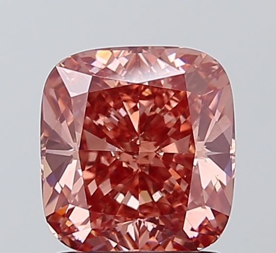 Loose Diamond - CUSHION MODIFIED 2.13ct Fancy Vivid Brownish Pink VS1: Loose Diamond - CUSHION MODIFIED 2.13ct Fancy Vivid Brownish Pink VS1 Source: This is a real non-mined Diamond that has been grown in a lab Shape: CUSHION MODIFIED Carats: 2.13 Color: Fancy Vivid Brow