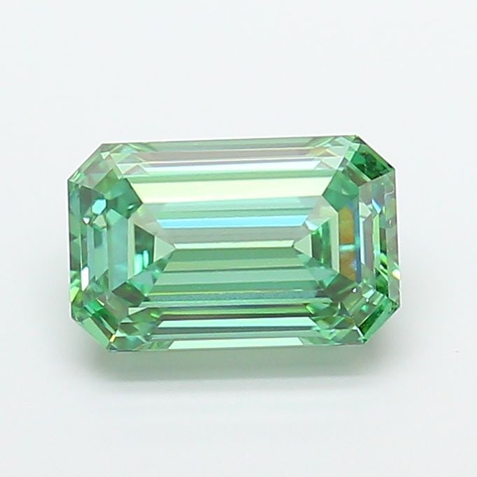 Loose Diamond - EMERALD 5.09ct Fancy Vivid Green VVS2: Loose Diamond - EMERALD 5.09ct Fancy Vivid Green VVS2 Source: This is a real non-mined Diamond that has been grown in a lab Shape: EMERALD Carats: 5.09 Color: Fancy Vivid Green Certification: IGI Vide