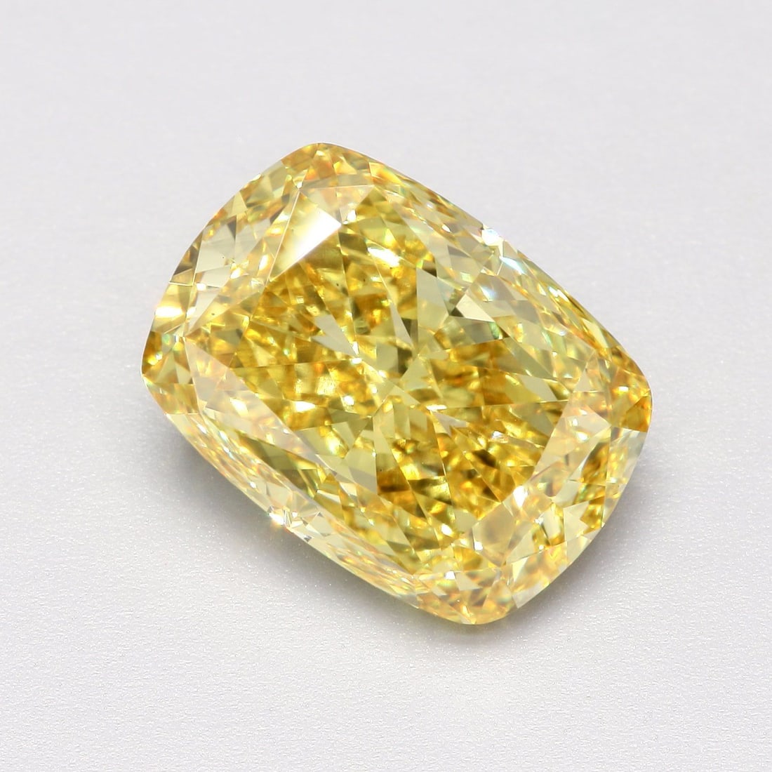 Loose Diamond - CUSHION MODIFIED 5.07ct Fancy Vivid Yellow VS2: Loose Diamond - CUSHION MODIFIED 5.07ct Fancy Vivid Yellow VS2 Source: This is a real non-mined Diamond that has been grown in a lab Shape: CUSHION MODIFIED Carats: 5.07 Color: Fancy Vivid Yellow Cert