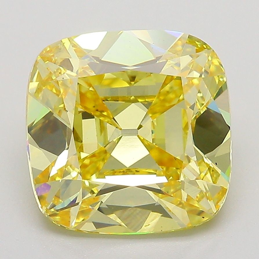 Loose Diamond - CUSHION MODIFIED 4.5ct Fancy Yellow VS1: Loose Diamond - CUSHION MODIFIED 4.5ct Fancy Yellow VS1 Source: This is a real non-mined Diamond that has been grown in a lab Shape: CUSHION MODIFIED Carats: 4.5 Color: Fancy Yellow Certification: IGI