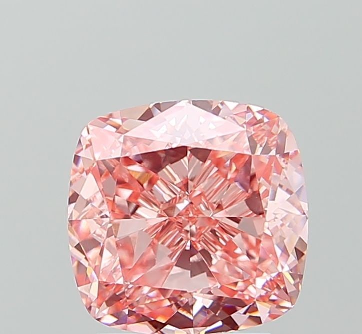 Loose Diamond - CUSHION BRILLIANT 3.22ct Fancy Vivid Pink VS1: Loose Diamond - CUSHION BRILLIANT 3.22ct Fancy Vivid Pink VS1 Source: This is a real non-mined Diamond that has been grown in a lab Shape: CUSHION BRILLIANT Carats: 3.22 Color: Fancy Vivid Pink Certif