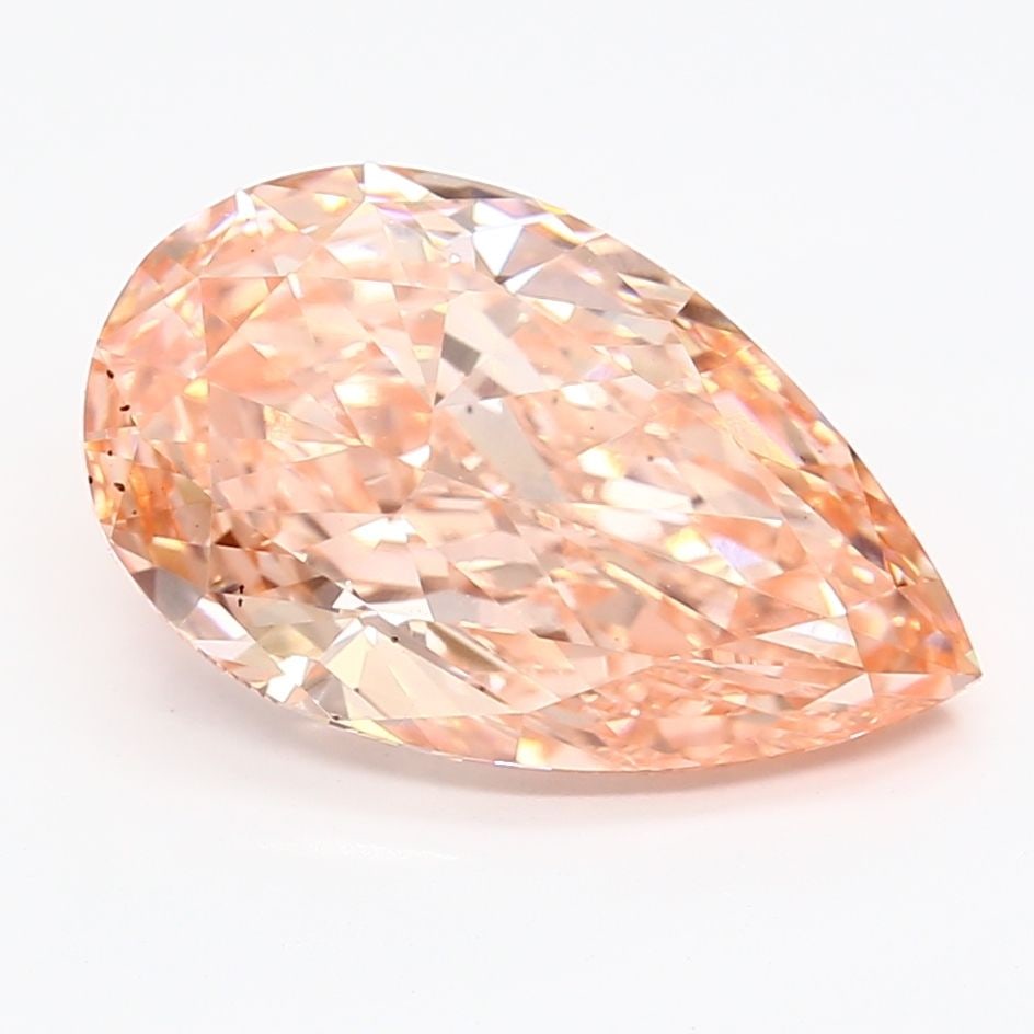 Loose Diamond - PEAR 3.56ct Fancy Vivid Orangey Pink VS1: Loose Diamond - PEAR 3.56ct Fancy Vivid Orangey Pink VS1 Source: This is a real non-mined Diamond that has been grown in a lab Shape: PEAR Carats: 3.56 Color: Fancy Vivid Orangey Pink Certification: I