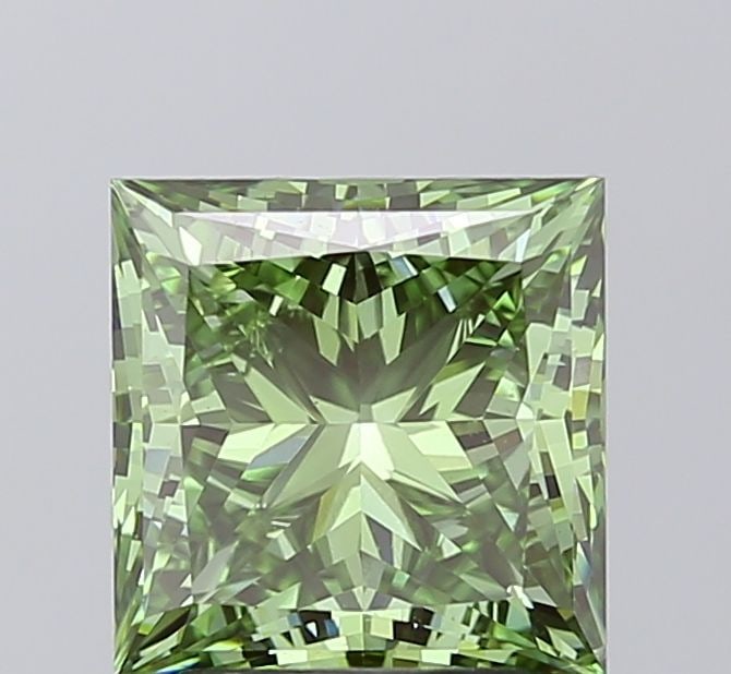 Loose Diamond - PRINCESS 3.02ct Fancy Vivid Green VS2: Loose Diamond - PRINCESS 3.02ct Fancy Vivid Green VS2 Source: This is a real non-mined Diamond that has been grown in a lab Shape: PRINCESS Carats: 3.02 Color: Fancy Vivid Green Certification: IGI Vid