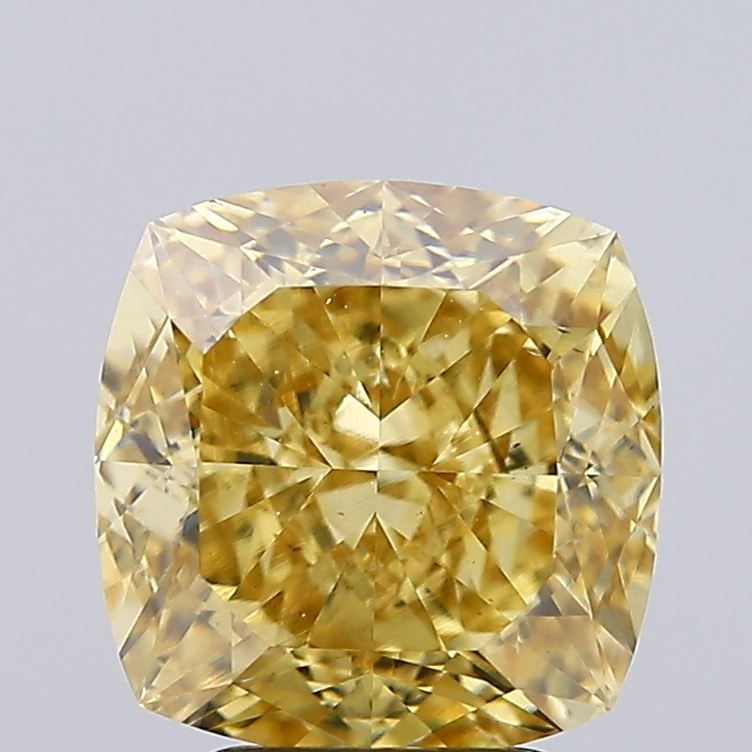 Loose Diamond - CUSHION MODIFIED 5.02ct Fancy Intense Yellow VS2: Loose Diamond - CUSHION MODIFIED 5.02ct Fancy Intense Yellow VS2 Source: This is a real non-mined Diamond that has been grown in a lab Shape: CUSHION MODIFIED Carats: 5.02 Color: Fancy Intense Yellow 