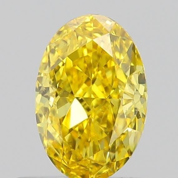 Loose Diamond - OVAL 0.5ct Fancy Vivid Yellow VS1: Loose Diamond - OVAL 0.5ct Fancy Vivid Yellow VS1 Source: This is a real non-mined Diamond that has been grown in a lab Shape: OVAL Carats: 0.5 Color: Fancy Vivid Yellow Certification: IGI Video: