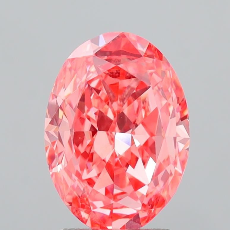 Loose Diamond - OVAL 2.43ct Fancy Vivid Pink VVS2: Loose Diamond - OVAL 2.43ct Fancy Vivid Pink VVS2 Source: This is a real non-mined Diamond that has been grown in a lab Shape: OVAL Carats: 2.43 Color: Fancy Vivid Pink Certification: IGI Video: