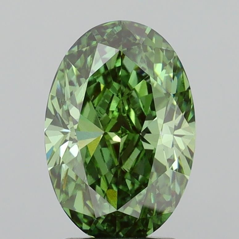Loose Diamond - OVAL 2.81ct Fancy Vivid Green VS1: Loose Diamond - OVAL 2.81ct Fancy Vivid Green VS1 Source: This is a real non-mined Diamond that has been grown in a lab Shape: OVAL Carats: 2.81 Color: Fancy Vivid Green Certification: IGI Video: