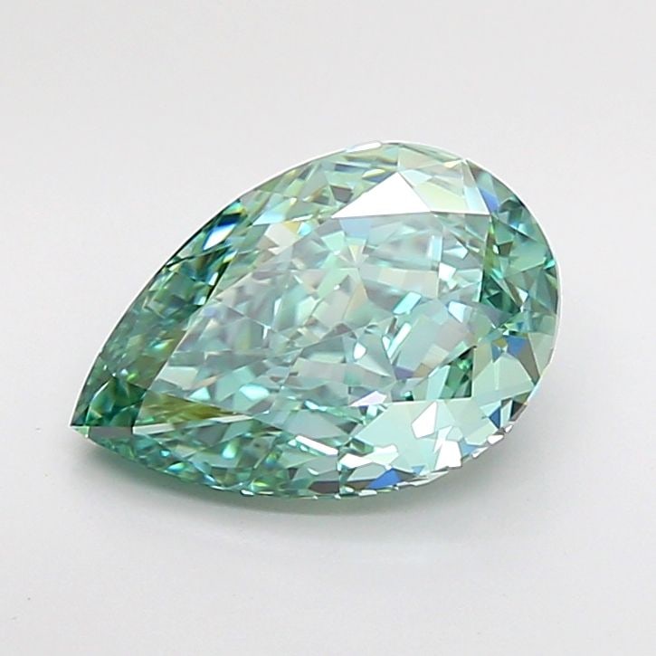 Loose Diamond - PEAR 3.07ct Fancy Vivid Blueish Green VVS1 (1 of 1)
