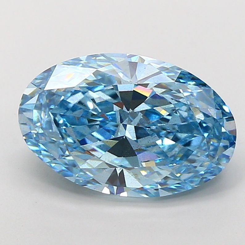 Loose Diamond - OVAL 6.08ct Fancy Vivid Blue SI1: Loose Diamond - OVAL 6.08ct Fancy Vivid Blue SI1 Source: This is a real non-mined Diamond that has been grown in a lab Shape: OVAL Carats: 6.08 Color: Fancy Vivid Blue Certification: IGI Video: