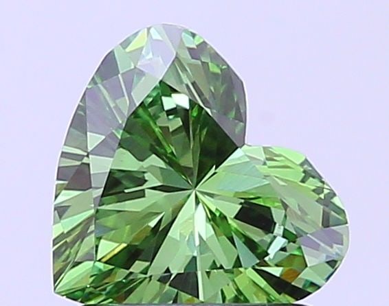 Loose Diamond - HEART 1.26ct Fancy Vivid Green VVS2: Loose Diamond - HEART 1.26ct Fancy Vivid Green VVS2 Source: This is a real non-mined Diamond that has been grown in a lab Shape: HEART Carats: 1.26 Color: Fancy Vivid Green Certification: IGI Video: