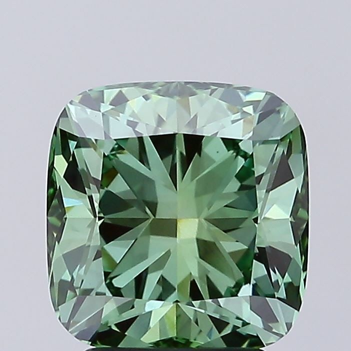 Loose Diamond - CUSHION MODIFIED 3.05ct Fancy Vivid Green VVS2: Loose Diamond - CUSHION MODIFIED 3.05ct Fancy Vivid Green VVS2 Source: This is a real non-mined Diamond that has been grown in a lab Shape: CUSHION MODIFIED Carats: 3.05 Color: Fancy Vivid Green Certi