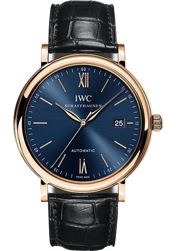 IWC Portofino IW356522 mens watch blue dial leather strap card 2021: IWC Portofino IW356522 mens watch blue dial leather strap card 2021 IWC Portofino wristwatch featuring a blue dial, smooth bezel, and leather strap. Includes card dated 2021. Specifications Gender: Me