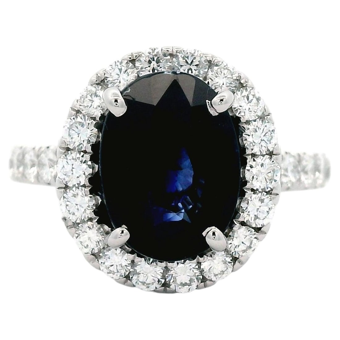 18k White Gold Ring with 4.55ct GIA Ceylon Sapphire (1 of 4)