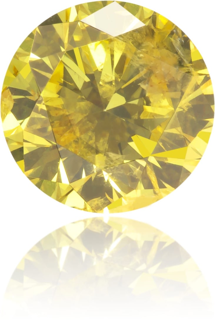 Loose Diamond - ROUND 0.37ct Fancy Vivid Yellow I1: Loose Diamond - ROUND 0.37ct Fancy Vivid Yellow I1 Source: Natural Shape: ROUND Carats: 0.37 Color: Fancy Vivid Yellow Certification: NONE The Diamond Depot Guarantee: All items in this auction are gu