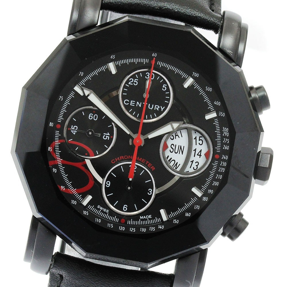 CENTURY Prime Time Egos men's automatic chronograph day date watch: CENTURY Prime Time Egos men's automatic chronograph day date watch CENTURY Prime Time Egos men's wristwatch with automatic movement and a black dial. This chronograph features day-date and small secon