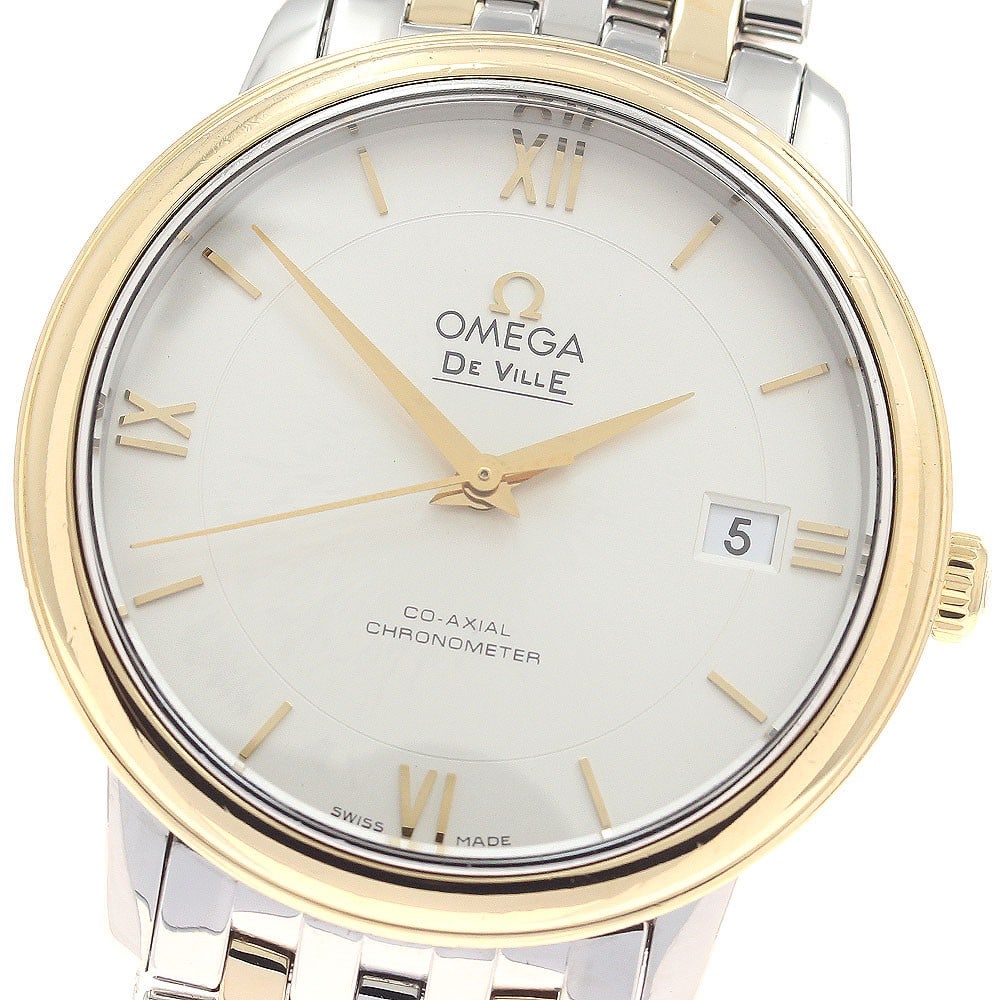 OMEGA De Ville Prestige 424.20.37.20.02.001 automatic chronometer watch: OMEGA De Ville Prestige 424.20.37.20.02.001 automatic chronometer watch Omega De Ville Prestige Co-Axial Chronometer automatic wristwatch with a silver dial and date display. This men's watch is prese