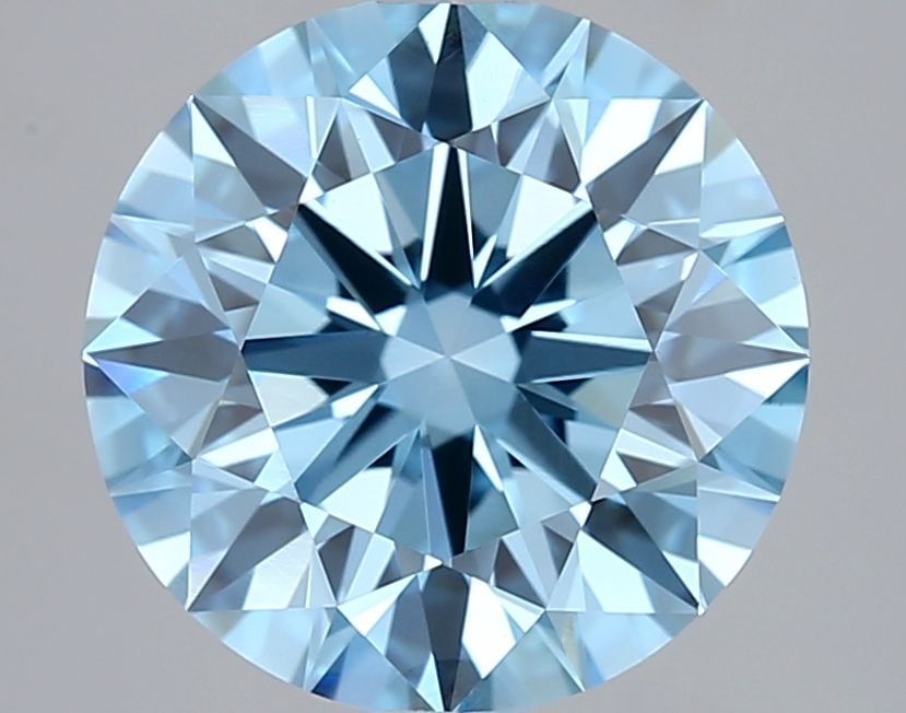 Ideal Loose Diamond - ROUND 2.74ct Fancy Vivid Blue VVS2: Ideal Loose Diamond - ROUND 2.74ct Fancy Vivid Blue VVS2 Source: This is a real non-mined Diamond that has been grown in a lab Shape: ROUND Carats: 2.74 Color: Fancy Vivid Blue Certification: IGI Vide