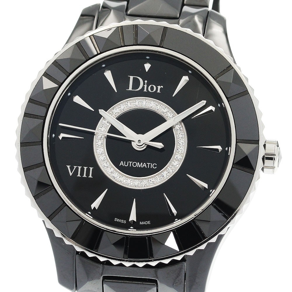 Dior VIII CD1245E0 mens automatic wristwatch black dial: Dior VIII CD1245E0 mens automatic wristwatch black dial Dior VIII men's wristwatch with automatic movement and a black dial. The watch features a ceramic and stainless steel case with a matching ceram