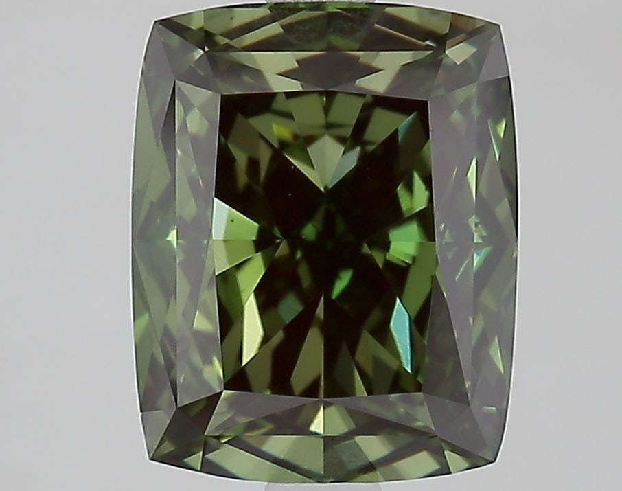 Loose Diamond - CUSHION MODIFIED 3.08ct Fancy Vivid Green VS1: Loose Diamond - CUSHION MODIFIED 3.08ct Fancy Vivid Green VS1 Source: This is a real non-mined Diamond that has been grown in a lab Shape: CUSHION MODIFIED Carats: 3.08 Color: Fancy Vivid Green Certif